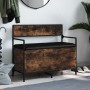 Storage bench made of smoked oak wood, engineering, 85.5x42x73.5cm by , Benches for halls and storage - Ref: Foro24-835236, P...