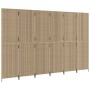 Biombo de 6 paneles ratán sintético beige de , Divisores de ambientes - Ref: Foro24-365355, Precio: 266,25 €, Descuento: %