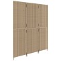 Biombo de 3 paneles ratán sintético beige de , Divisores de ambientes - Ref: Foro24-365343, Precio: 140,99 €, Descuento: %