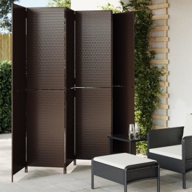 6-panel brown synthetic rattan screen by , Room dividers - Ref: Foro24-365369, Price: 245,99 €, Discount: %