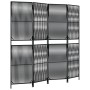 4-panel black synthetic rattan screen by , Room dividers - Ref: Foro24-365376, Price: 128,67 €, Discount: %