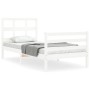 Estructura de cama individual con cabecero madera maciza blanco de , Camas y somieres - Ref: Foro24-3194792, Precio: 102,99 €...