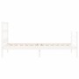 Estructura de cama individual con cabecero madera maciza blanco de , Camas y somieres - Ref: Foro24-3194792, Precio: 102,99 €...