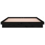 Estructura de cama con LED madera maciza negra 160x200 cm de , Camas y somieres - Ref: Foro24-819986, Precio: 198,08 €, Descu...