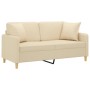 2-Sitzer-Sofa mit cremefarbenen Stoffkissen 140 cm von , Sofas - Ref: Foro24-3200911, Preis: 238,45 €, Rabatt: %