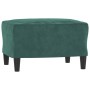 Sillón con taburete terciopelo verde oscuro 60 cm de , Sofás - Ref: Foro24-3201099, Precio: 208,99 €, Descuento: %