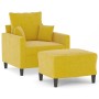 Sillón con taburete terciopelo amarillo 60 cm de , Sofás - Ref: Foro24-3201103, Precio: 209,05 €, Descuento: %