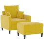 Sillón con taburete terciopelo amarillo 60 cm de , Sofás - Ref: Foro24-3201103, Precio: 210,42 €, Descuento: %