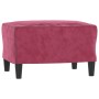 Sillón con taburete terciopelo rojo tinto 60 cm de , Sofás - Ref: Foro24-3201101, Precio: 209,99 €, Descuento: %