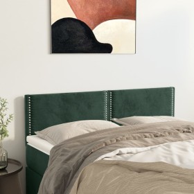 Cabeceros 2 unidades terciopelo verde oscuro 72x5x78/88 cm de , Cabeceros y pies de cama - Ref: Foro24-345941, Precio: 63,99 ...