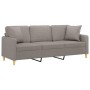 3-seater sofa with taupe gray fabric cushions 180 cm by , Sofas - Ref: Foro24-3200924, Price: 295,95 €, Discount: %