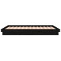 Bed frame with LED solid wood black 135x190 cm by , Beds and slatted bases - Ref: Foro24-820016, Price: 202,92 €, Discount: %