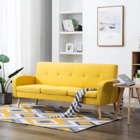 3 seater yellow fabric sofa by , Sofas - Ref: Foro24-246992, Price: 285,34 €, Discount: %