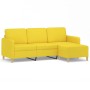 3-seater sofa with light yellow fabric stool 180 cm by , Sofas - Ref: Foro24-3201197, Price: 316,04 €, Discount: %