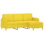 3-seater sofa with light yellow fabric stool 180 cm by , Sofas - Ref: Foro24-3201197, Price: 316,04 €, Discount: %