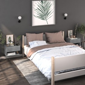 Wall bedside tables 2 units concrete gray by vidaXL, Nightstands - Ref: Foro24-810962, Price: 61,99 €, Discount: %