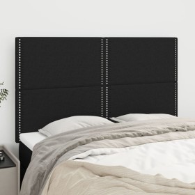 Headboards 4 units black fabric 72x5x78/88 cm by , Headboards and footboards - Ref: Foro24-3116192, Price: 122,99 €, Discount: %