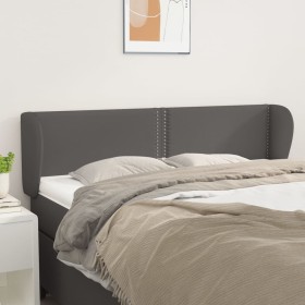 Cabecero de cuero sintético gris 147x23x78/88 cm de , Cabeceros y pies de cama - Ref: Foro24-3117098, Precio: 73,99 €, Descue...