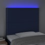 Headboard with LED lights blue fabric 80x5x118/128 cm by , Headboards and footboards - Ref: Foro24-3122264, Price: 69,32 €, D...