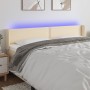 Cream fabric headboard with LED 163x16x78/88 cm by , Headboards and footboards - Ref: Foro24-3123107, Price: 82,21 €, Discoun...