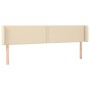 Cream fabric headboard with LED 163x16x78/88 cm by , Headboards and footboards - Ref: Foro24-3123107, Price: 76,99 €, Discoun...