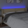 Cream fabric headboard with LED 163x16x78/88 cm by , Headboards and footboards - Ref: Foro24-3123107, Price: 76,99 €, Discoun...