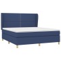 Cama box spring con colchón tela azul 160x200 cm de , Camas y somieres - Ref: Foro24-3128459, Precio: 570,41 €, Descuento: %