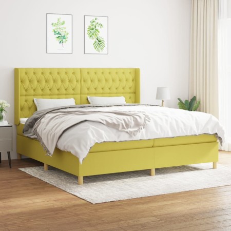 Box spring bed with green fabric mattress 200x200 cm by , Beds and slatted bases - Ref: Foro24-3132264, Price: 671,99 €, Disc...