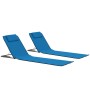 Folding beach mats 2 units steel and blue fabric by vidaXL, Loungers - Ref: Foro24-44327, Price: 49,20 €, Discount: %