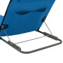 Folding beach mats 2 units steel and blue fabric by vidaXL, Loungers - Ref: Foro24-44327, Price: 49,28 €, Discount: %