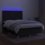 Cama box spring colchón y luces LED tela negro 140x200 cm de , Camas y somieres - Ref: Foro24-3135359, Precio: 516,11 €, Desc...