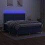 Box spring bed mattress and LED lights blue fabric 160x200 cm by , Beds and slatted bases - Ref: Foro24-3135371, Price: 581,6...