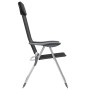 Folding aluminum camping chairs, 4 units, black. by vidaXL, camping furniture - Ref: Foro24-44308, Price: 193,99 €, Discount: %