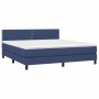 Box spring bed with blue fabric mattress 160x200 cm by , Beds and slatted bases - Ref: Foro24-3139991, Price: 495,66 €, Disco...