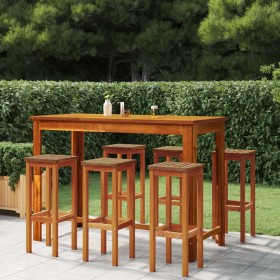 Hoher Gartentisch und Hocker, 7-tlg. aus massivem Akazienholz von , Gartensets - Ref: Foro24-3116022, Preis: 446,37 €, Rabatt: %