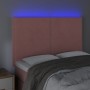 Pink velvet headboard with LED lights 144x5x118/128 cm by , Headboards and footboards - Ref: Foro24-3122337, Price: 104,99 €,...