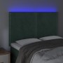 Cabecero con luces LED terciopelo verde oscuro 144x5x118/128 cm de , Cabeceros y pies de cama - Ref: Foro24-3122335, Precio: ...