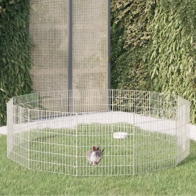 Rabbit cage 12 panels galvanized iron 54x60 cm by , Cages and habitats for small animals - Ref: Foro24-171576, Price: 59,99 €...