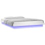 Estructura de cama con LEDs madera maciza blanca 150x200 cm de , Camas y somieres - Ref: Foro24-819978, Precio: 135,24 €, Des...