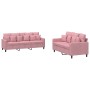 Pink velvet 2-piece sofa set with cushions by , Sofas - Ref: Foro24-3201723, Price: 515,18 €, Discount: %