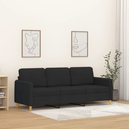 3-seater black fabric sofa 180 cm by , Sofas - Ref: Foro24-359490, Price: 283,35 €, Discount: %