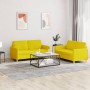 Sofa set with cushions 2 pieces light yellow fabric by , Sofas - Ref: Foro24-3202091, Price: 447,11 €, Discount: %