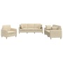 Sofa set with cushions 3 pieces cream fabric by , Sofas - Ref: Foro24-3202072, Price: 679,29 €, Discount: %