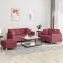 Sofa set with cushions 3 pieces red fabric by , Sofas - Ref: Foro24-3202116, Price: 491,32 €, Discount: %