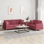 Sofagarnitur mit Kissen 2-teilig aus rotem Stoff von , Sofas - Ref: Foro24-3202140, Preis: 512,99 €, Rabatt: %