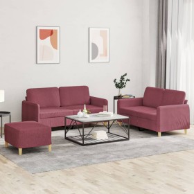 Sofa set with cushions 3 pieces red fabric by , Sofas - Ref: Foro24-3202100, Price: 476,99 €, Discount: %