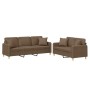 Sofa set with cushions 2 pieces brown fabric by , Sofas - Ref: Foro24-3202137, Price: 512,99 €, Discount: %