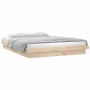 Bed frame with LED solid wood 120x200 cm by , Beds and slatted bases - Ref: Foro24-819967, Price: 130,24 €, Discount: %