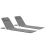 Estera de playa plegable 2 unidades acero y tela gris de vidaXL, Tumbonas - Ref: Foro24-44330, Precio: 53,65 €, Descuento: %