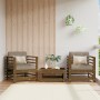 Garden armchairs 2 units solid honey brown pine wood by , Modular outdoor sofas - Ref: Foro24-825628, Price: 170,23 €, Discou...